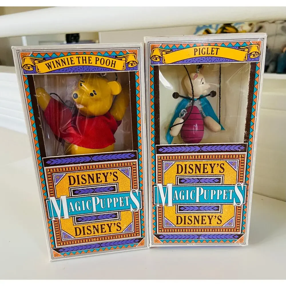 VINTAGE Disney Winnie the Pooh & Friends Marionette Wooden Magic Puppets Theater